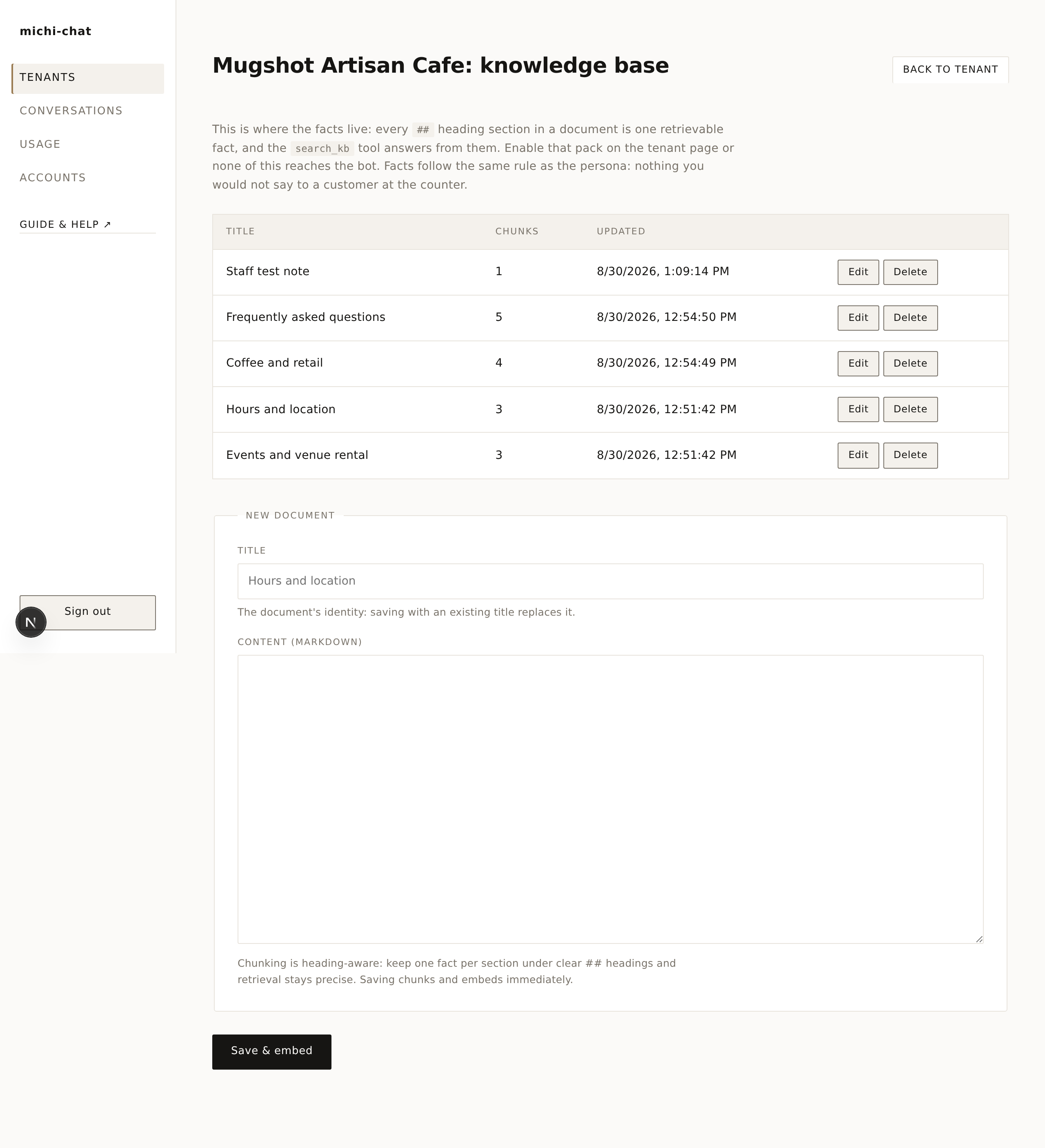 The knowledge base editor